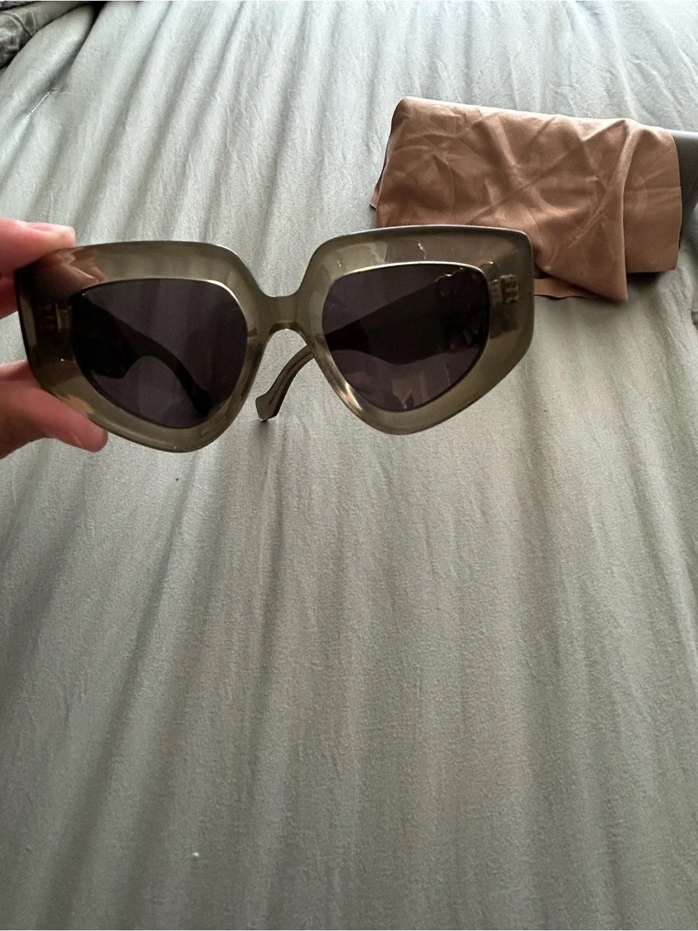 Loewe “Anagram” Cat-Eye Sunglasses with Gold Hardware